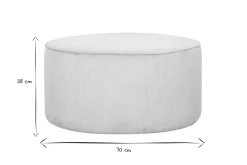 Best Sale Miliboo Puf redondo de terciopelo acanalado color crudo 70 cm diám. LOUIS
