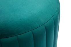 Best Miliboo Puf redondo de terciopelo azul petróleo y metal dorado D40 cm DONA