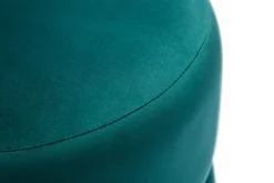 Online Miliboo Puf redondo de terciopelo azul petróleo y metal dorado D40 cm JOY