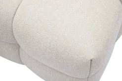 Clearance Miliboo Puf reposapiés de diseño con tejido efecto aterciopelado texturizado beige CORTO