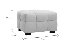 Clearance Miliboo Puf reposapiés de diseño con tejido efecto aterciopelado texturizado beige CORTO