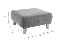 Sale Miliboo Puf reposapiés de tela efecto aterciopelado texturizado terracota y madera clara maciza 75 cm ODEON