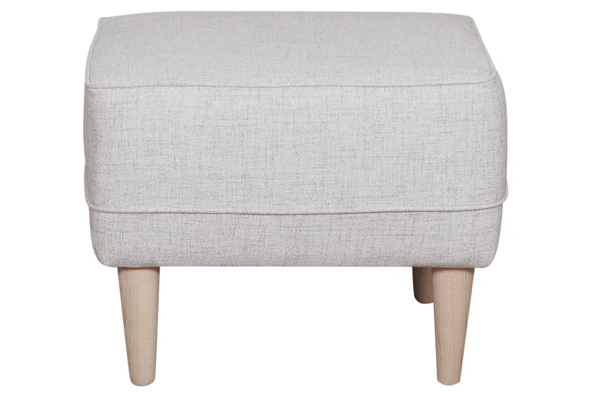 Clearance Miliboo Puf reposapiés gris claro y pino macizo PAPEL