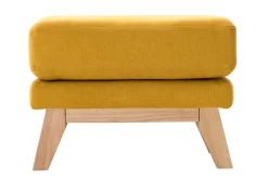 Best Sale Miliboo Reposapiés nórdico desenfundable efecto aterciopelado amarillo mostaza OSLO