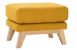 Best Sale Miliboo Reposapiés nórdico desenfundable efecto aterciopelado amarillo mostaza OSLO