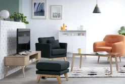 Clearance Miliboo Reposapiés puff nórdico verde agua OSLO