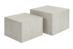 Discount Miliboo Set 2 mesas de centro de diseño efecto travertino CALLA