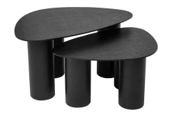 Cheap Miliboo Set 2 mesas de centro nido de madera negra FOLEEN