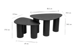 Cheap Miliboo Set 2 mesas de centro nido de madera negra FOLEEN