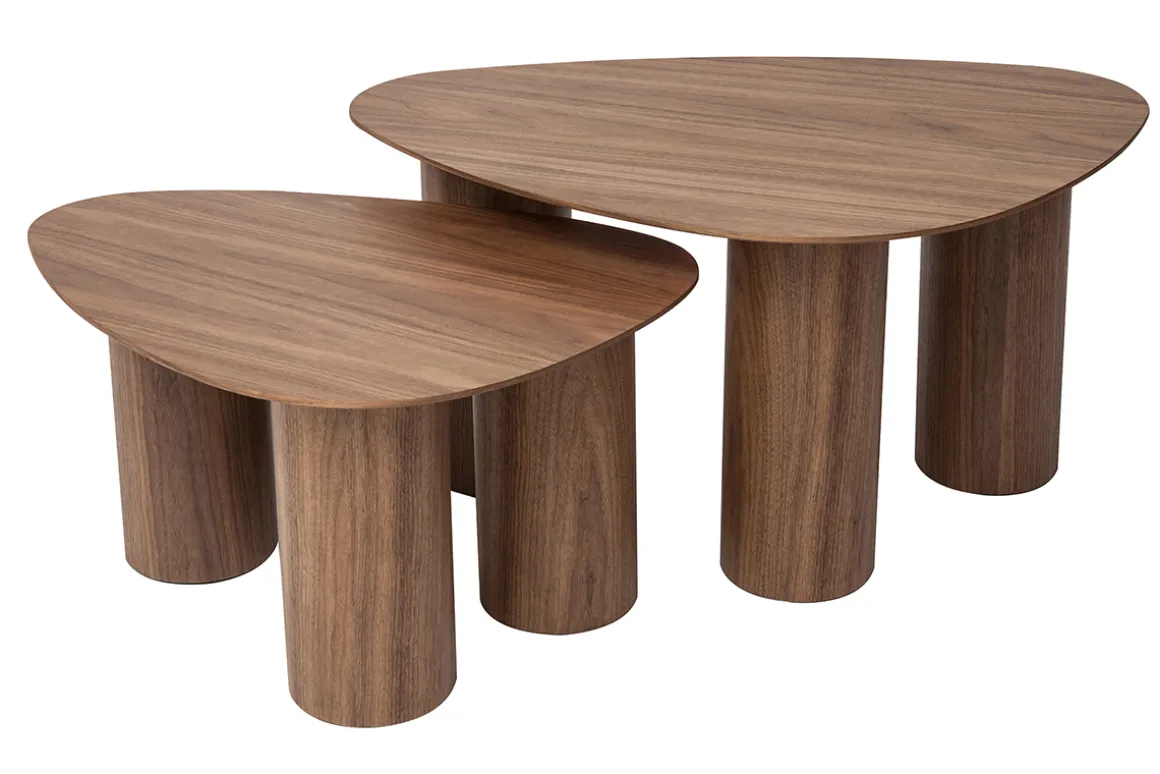 Discount Miliboo Set 2 mesas de centro nido de madera oscura FOLEEN