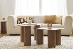 Discount Miliboo Set 2 mesas de centro nido de madera oscura FOLEEN