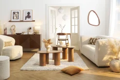 Discount Miliboo Set 2 mesas de centro nido de madera oscura FOLEEN