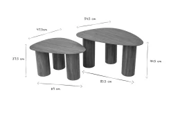 Discount Miliboo Set 2 mesas de centro nido de madera oscura FOLEEN