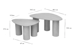 Store Miliboo Set 2 mesas de centro nido de madera clara FOLEEN