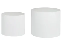 Flash Sale Miliboo Set 2 mesas de centro ovaladas efecto blanco lacado brillante FAMOSA