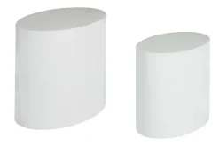 Flash Sale Miliboo Set 2 mesas de centro ovaladas efecto blanco lacado brillante FAMOSA