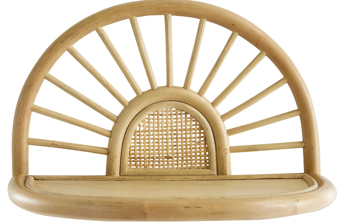 Hot Miliboo Set de 2 estanterías de pared de ratán natural y caña 40 cm BOW