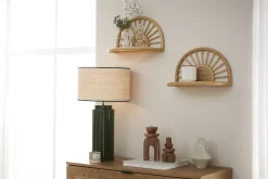 Hot Miliboo Set de 2 estanterías de pared de ratán natural y caña 40 cm BOW