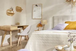 Outlet Miliboo Set de 2 estanterías de pared de ratán y caña 45 cm SYBILLE