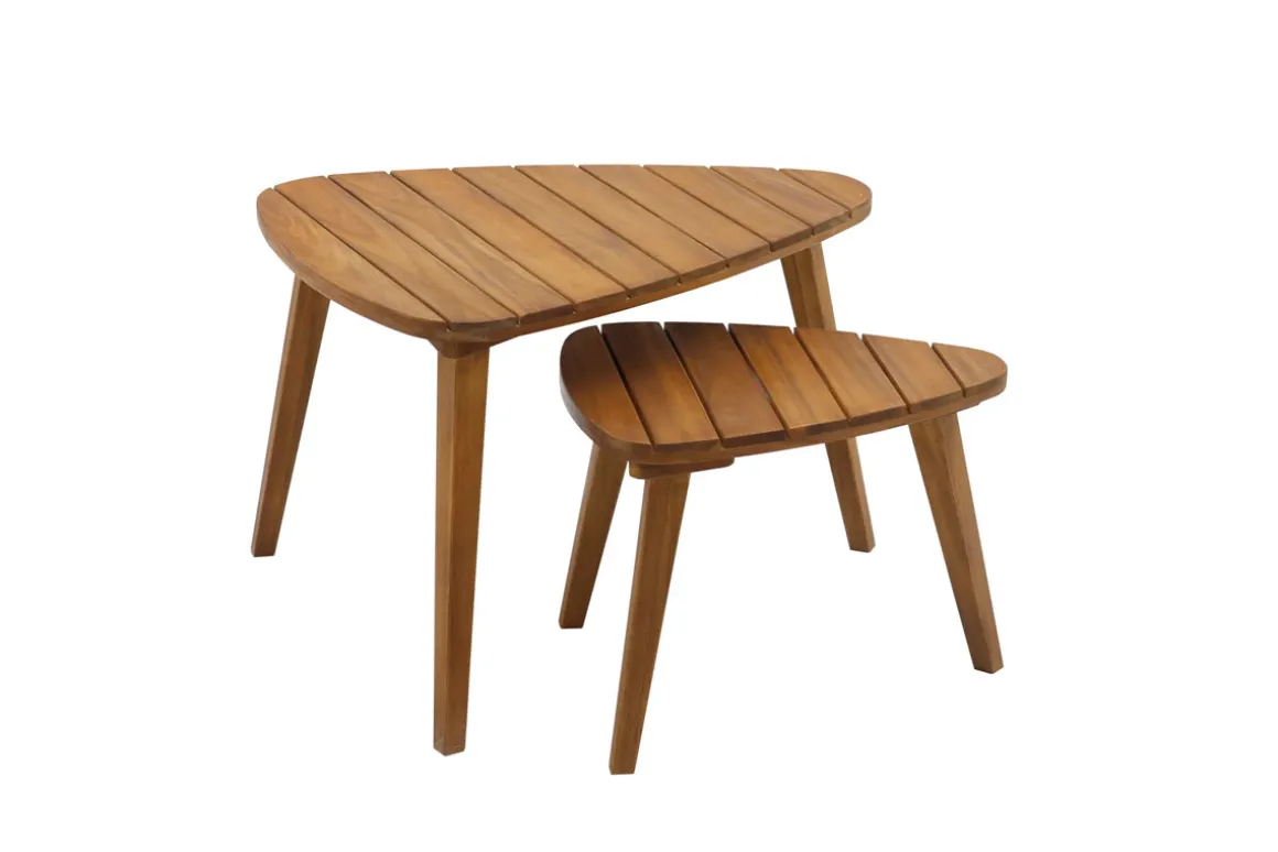 Best Sale Miliboo Set de 2 mesas de centro de madera maciza ELQUI
