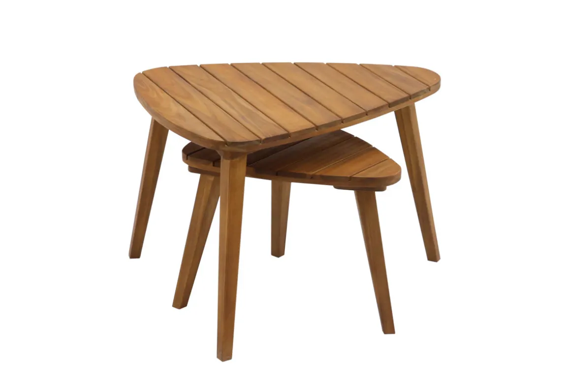 Best Sale Miliboo Set de 2 mesas de centro de madera maciza ELQUI