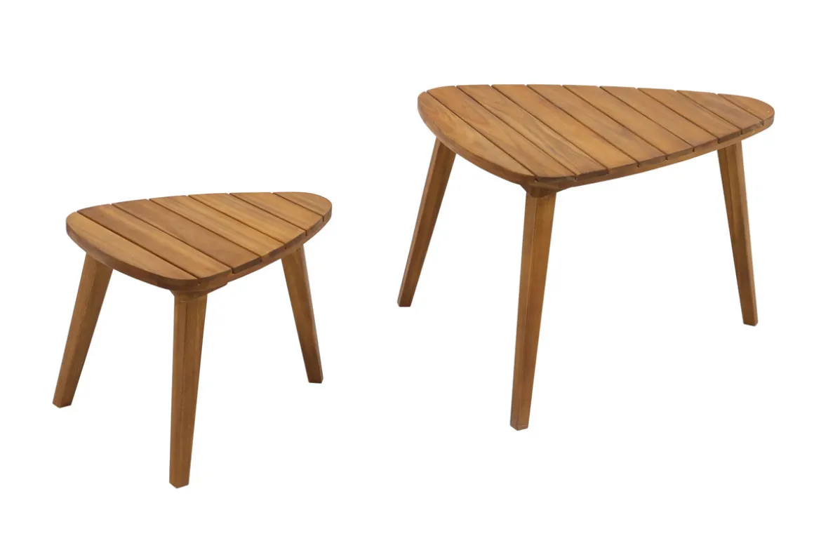 Best Sale Miliboo Set de 2 mesas de centro de madera maciza ELQUI