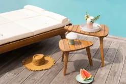 Best Sale Miliboo Set de 2 mesas de centro de madera maciza ELQUI