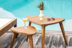 Best Sale Miliboo Set de 2 mesas de centro de madera maciza ELQUI
