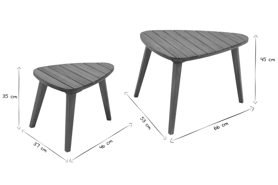 Best Sale Miliboo Set de 2 mesas de centro de madera maciza ELQUI