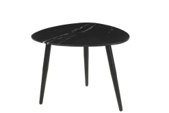 Best Sale Miliboo Set de 2 mesas de centro ovaladas de mármol negro y metal PLATZ