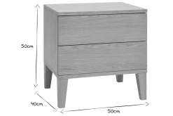 Best Sale Miliboo Set de 2 mesillas de noche nórdicas con almacenaje y 2 cajones de madera de roble claro 50 cm FREDDY