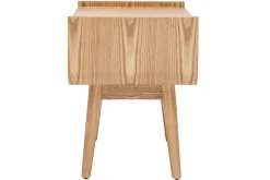 Discount Miliboo Set de 2 mesillas de noche con cajón de madera maciza clara y caña de ratán 50 cm ATHÈNE