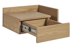 Fashion Miliboo Set de 2 mesillas de noche de pared con acabado roble claro con cajón 40 cm NASTY