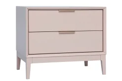Best Sale Miliboo Set de 2 mesillas de noche rosa y metal dorado con almacenaje 60 cm GIANA