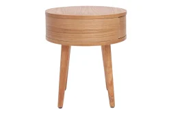 Best Sale Miliboo Set de 2 mesillas de noche redondas de madera clara con cajón 45 cm JUDITH