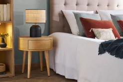 Best Sale Miliboo Set de 2 mesillas de noche redondas de madera clara con cajón 45 cm JUDITH