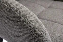 New Miliboo Set de 2 sillas acolchadas de diseño de tejido efecto aterciopelado texturizado gris y metal negro MONTERO