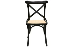 Flash Sale Miliboo Set de 2 sillas bistrot de madera negra y ratán MARCEL