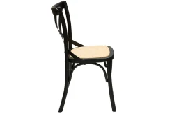 Flash Sale Miliboo Set de 2 sillas bistrot de madera negra y ratán MARCEL