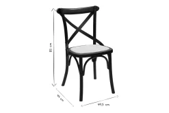Flash Sale Miliboo Set de 2 sillas bistrot de madera negra y ratán MARCEL