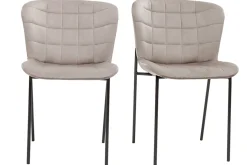 Best Sale Miliboo Set de 2 sillas de diseño de terciopelo color topo y metal negro SAIGA