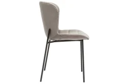 Best Sale Miliboo Set de 2 sillas de diseño de terciopelo color topo y metal negro SAIGA