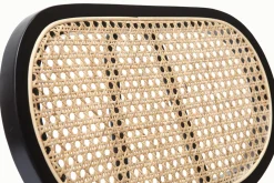 Shop Miliboo Set de 2 sillas de diseño de terciopelo bronce, metal negro y rejilla de ratán natural TOLMA