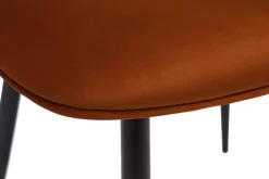 Outlet Miliboo Set de 2 sillas de diseño de terciopelo terracota, metal negro y rejilla de ratán natural TOLMA