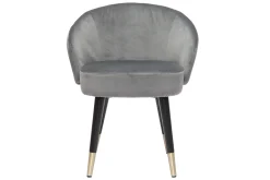 Store Miliboo Set de 2 sillas de diseño de terciopelo gris y patas de metal negro BRIZO