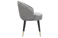 Store Miliboo Set de 2 sillas de diseño de terciopelo gris y patas de metal negro BRIZO