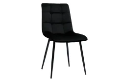 Clearance Miliboo Set de 2 sillas de diseño de terciopelo negro y metal negro MAXWELL