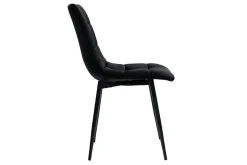 Clearance Miliboo Set de 2 sillas de diseño de terciopelo negro y metal negro MAXWELL
