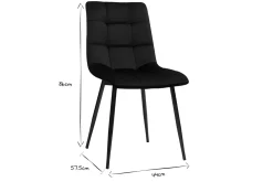Clearance Miliboo Set de 2 sillas de diseño de terciopelo negro y metal negro MAXWELL