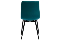 Discount Miliboo Set de 2 sillas de diseño de terciopelo azul petróleo y metal negro MAXWELL